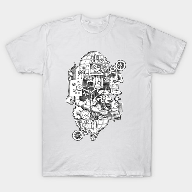 Hungry Gears (white) T-Shirt by BessoChicca